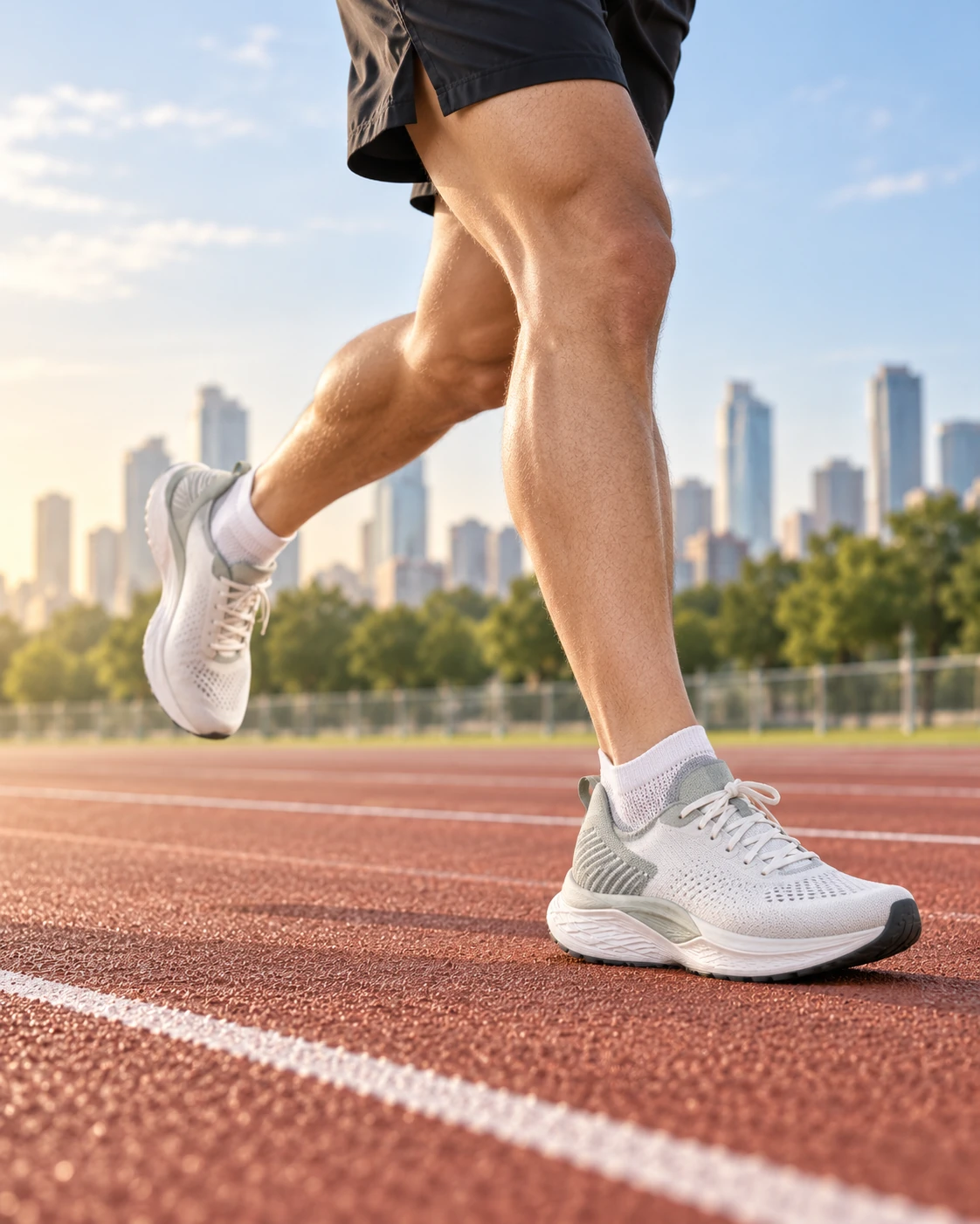 Running and training socks shown in a real track and training scene
