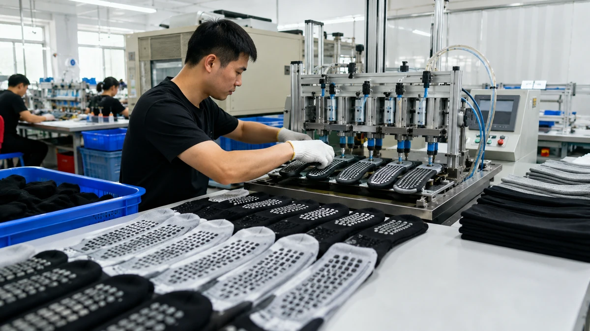 Specialist grip application on sock soles